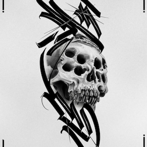 30+ Realism Tattoo Flash Procreate Stamps: Lettering & New School Designs image 4