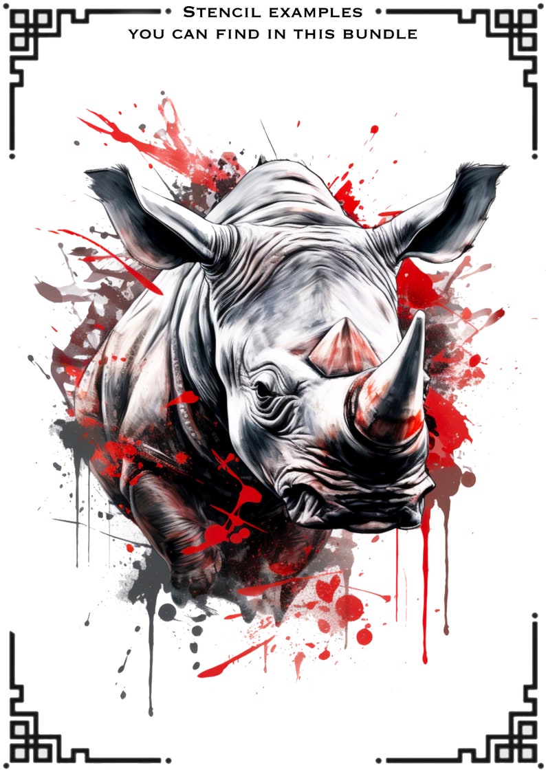 150+ stämplar med djurtatueringar i skräppolka: Procreate Flash-designer bild 5