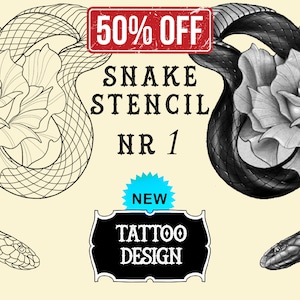 Snake tattoo stencil nr. 1 | Procreate stamps | Procreate tattoo | Procreate flash  | Tattoo flash