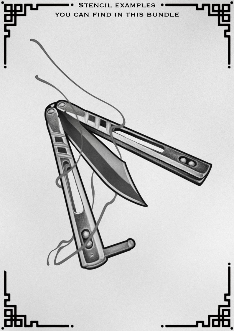 30+ Realism Tattoo Flash Procreate Stamps: Lettering & New School Designs image 10