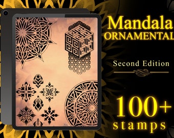 Procreate Mandala Tattoo Stamps: Ornamental Tattoo Designs (100+)