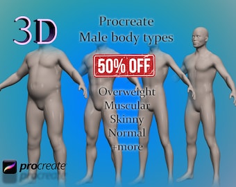 Procreate 3D male model for tattoo simulation | Procreate Tattoo model | 3D man model | Tattoo flash | Procreate stamps |