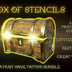 100 Procreate Tattoo Stamps Bundle - zufällige Flash Designs, Tattoo Schablonen Bürsten, sofortiger digitaler Download