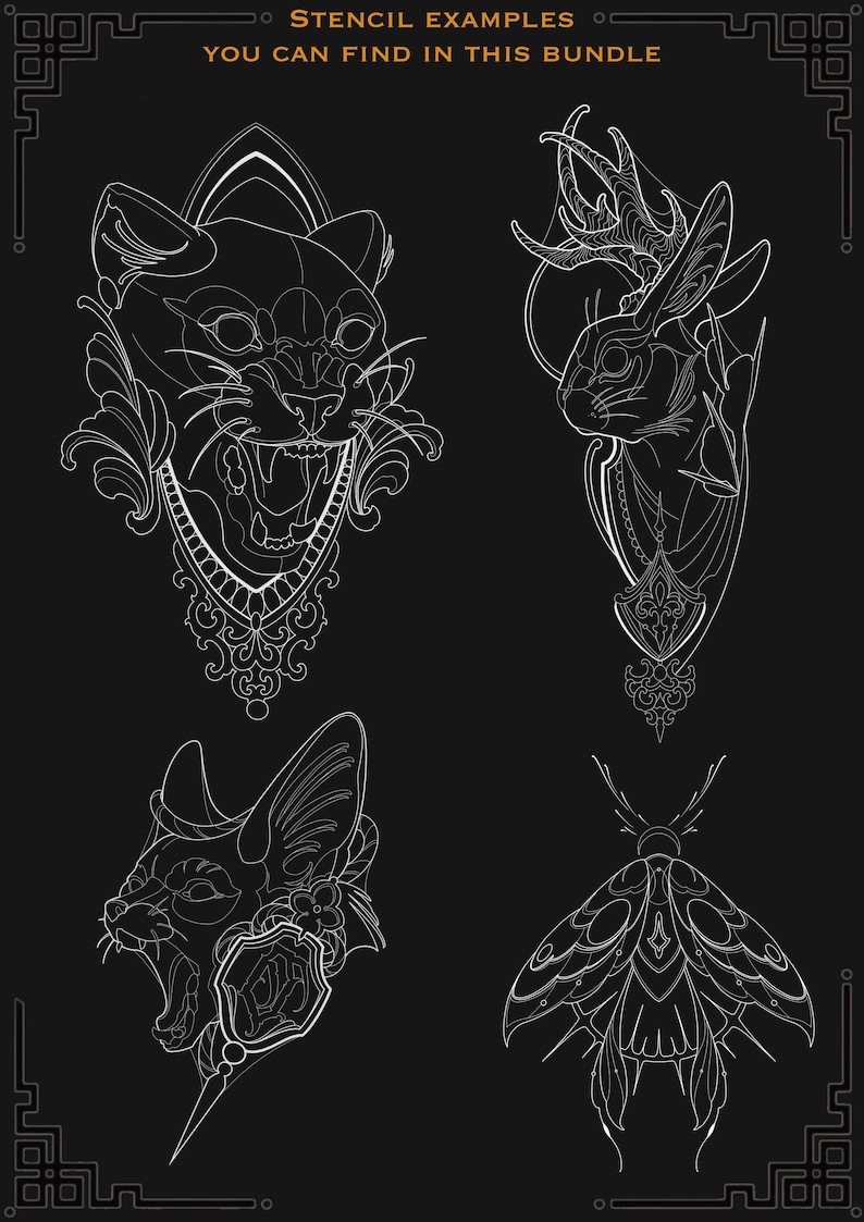 110+ Procreate Neo Traditional Tattoo Stencils - Etsy