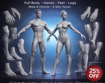 Lot de modèles de tatouage 3D : corps entier, mains et pieds - Procreate