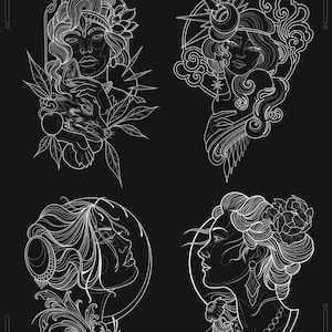 110+ Procreate Neo Traditional Tattoo Stencils - Etsy
