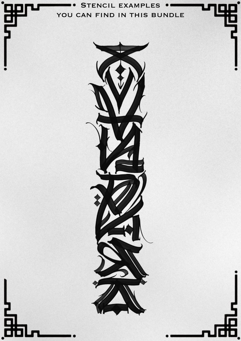 30+ Realism Tattoo Flash Procreate Stamps: Lettering & New School Designs image 7