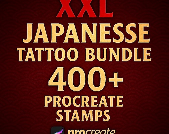 XXL Japanese Procreate Tattoo Design Bundle – High-Quality Stencils and Tattoo Flash