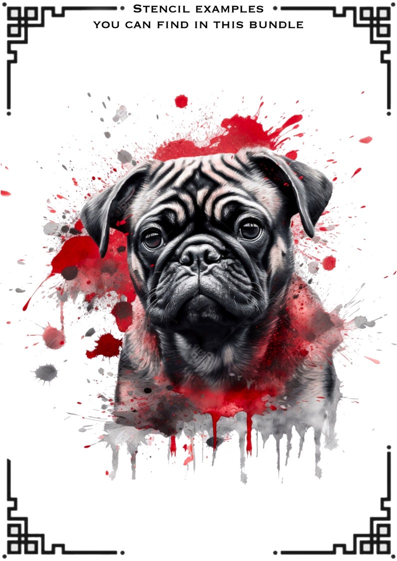 150+ stämplar med djurtatueringar i skräppolka: Procreate Flash-designer bild 8