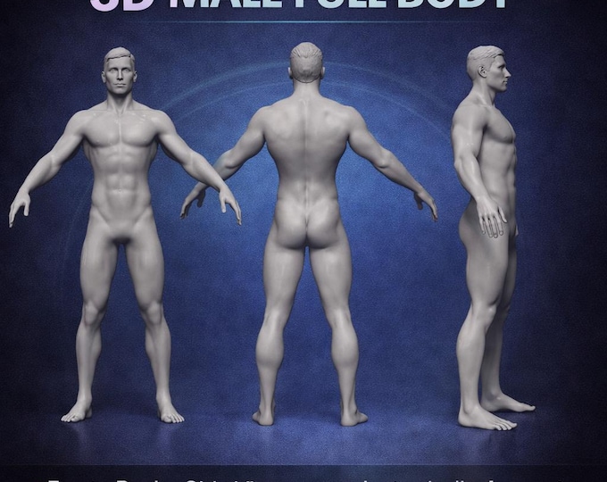 3D Male Superhero Model for Procreate | Realistic Skin Texture | Tattoo Simulation Body | OBJ 3D Model for Tattoo Artists