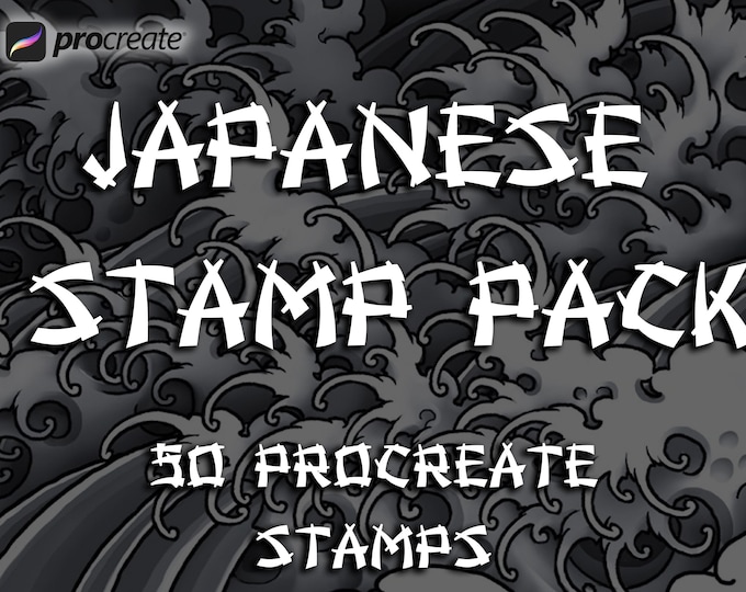 Japanese tattoo stencil pack | Procreate stamps | Procreate Japanese |  Procreate stencil | Procreate bundle | Procreate flash