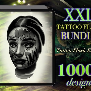 XXL Procreate Tattoo flash bundle | Procreate stamps | Procreate tattoo | Procreate stencil | Procreate flash | Tattoo flash