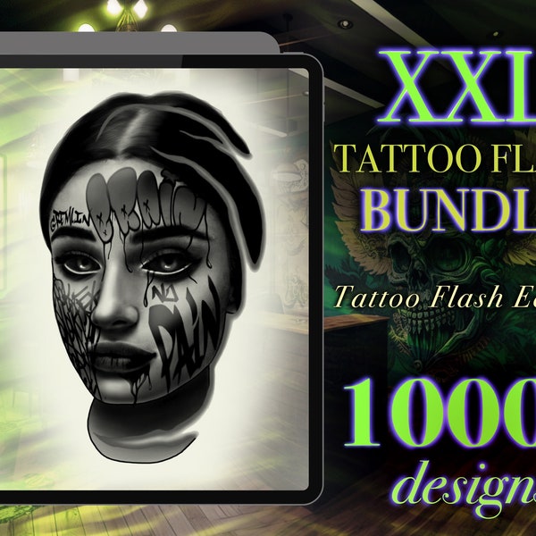 XXL Procreate Tattoo-flitsbundel | Postzegels voortbrengen | Tattoo voortplanten | Sjabloon opnieuw maken | Flitser voortbrengen | Tatoeage flits