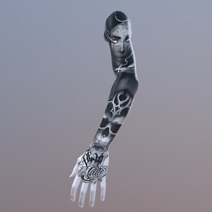 Procreate 3D Female Hand Model | Realistic Tattoo Simulation Mockup | 5 Skin Tones | Tattoo Artist Tool | Instant Download image 2