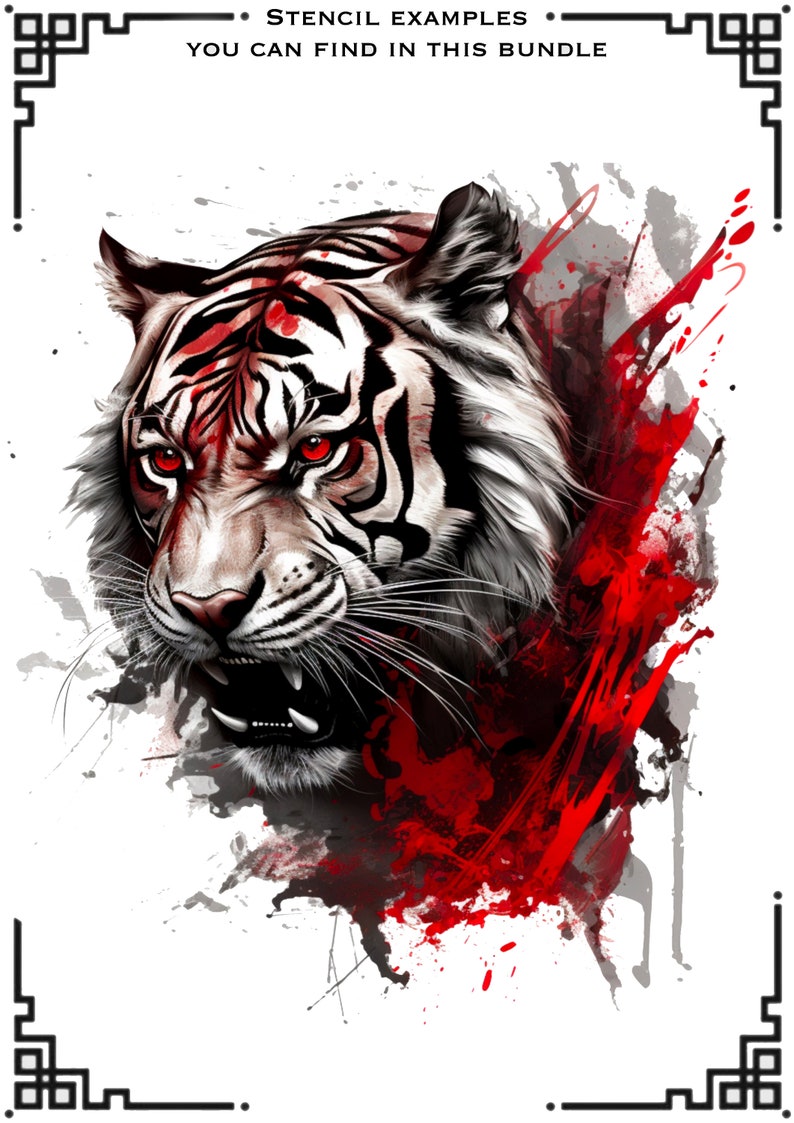 150+ stämplar med djurtatueringar i skräppolka: Procreate Flash-designer bild 3