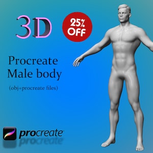 3D Male Superhero Model: Realistic Skin Texture for Procreate