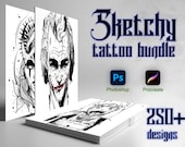 Procreate Tattoo Sketch Bundle | Tattoo stencil | Tattoo design | Procreate stamps | Procreate brush