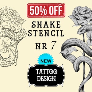 Snake tattoo stencil nr. 7 | Procreate stamps | Procreate tattoo | Procreate flash  | Tattoo flash