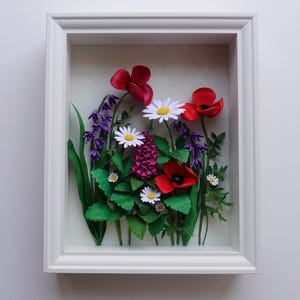 Composizione floreale fatta a mano con carta quilling - Regalo di compleanno per amanti della natura e del giardino