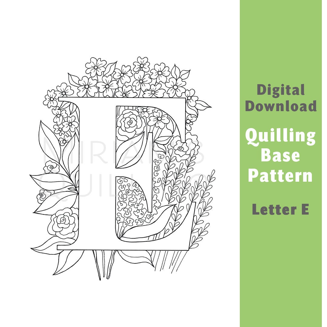 digital-download-pattern-quilling-typography-letter-e-digital-template-print-paper-quilling-art-monogram-birthday-gift-etsy-hong-kong for Free Printable Quilling Letter Patterns Digital Download Pattern Quilling Typography Letter