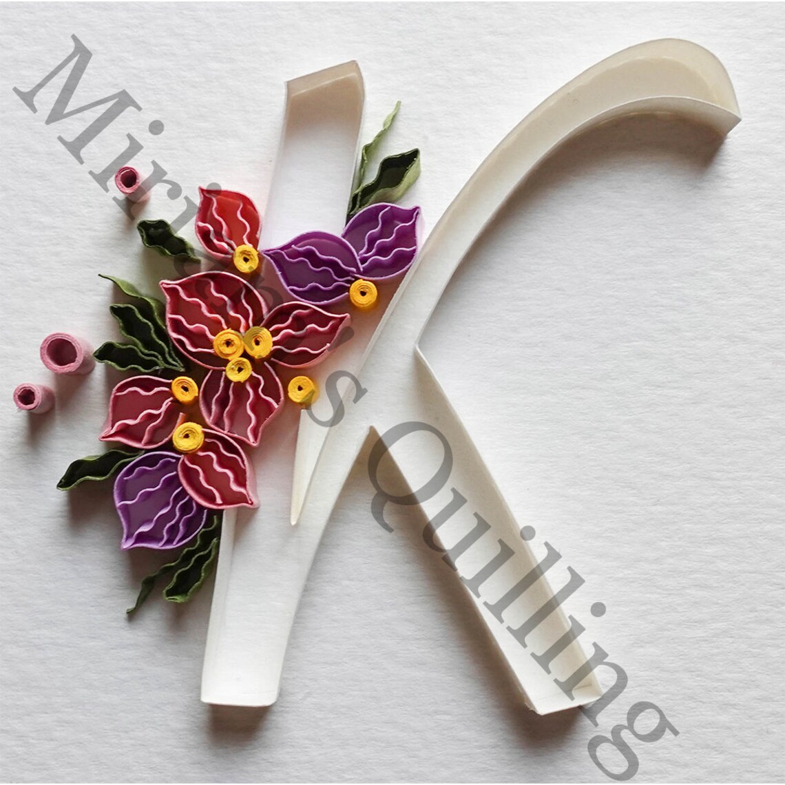 Instant Download Pattern Letter K Paper Quilling Typography Etsy
