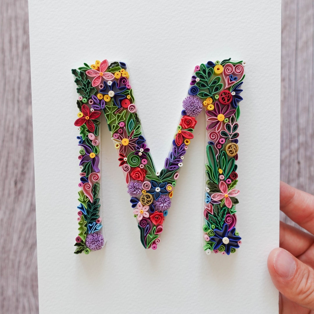 Handmade Letter M Paper Quilling Monogram Personalized Etsy
