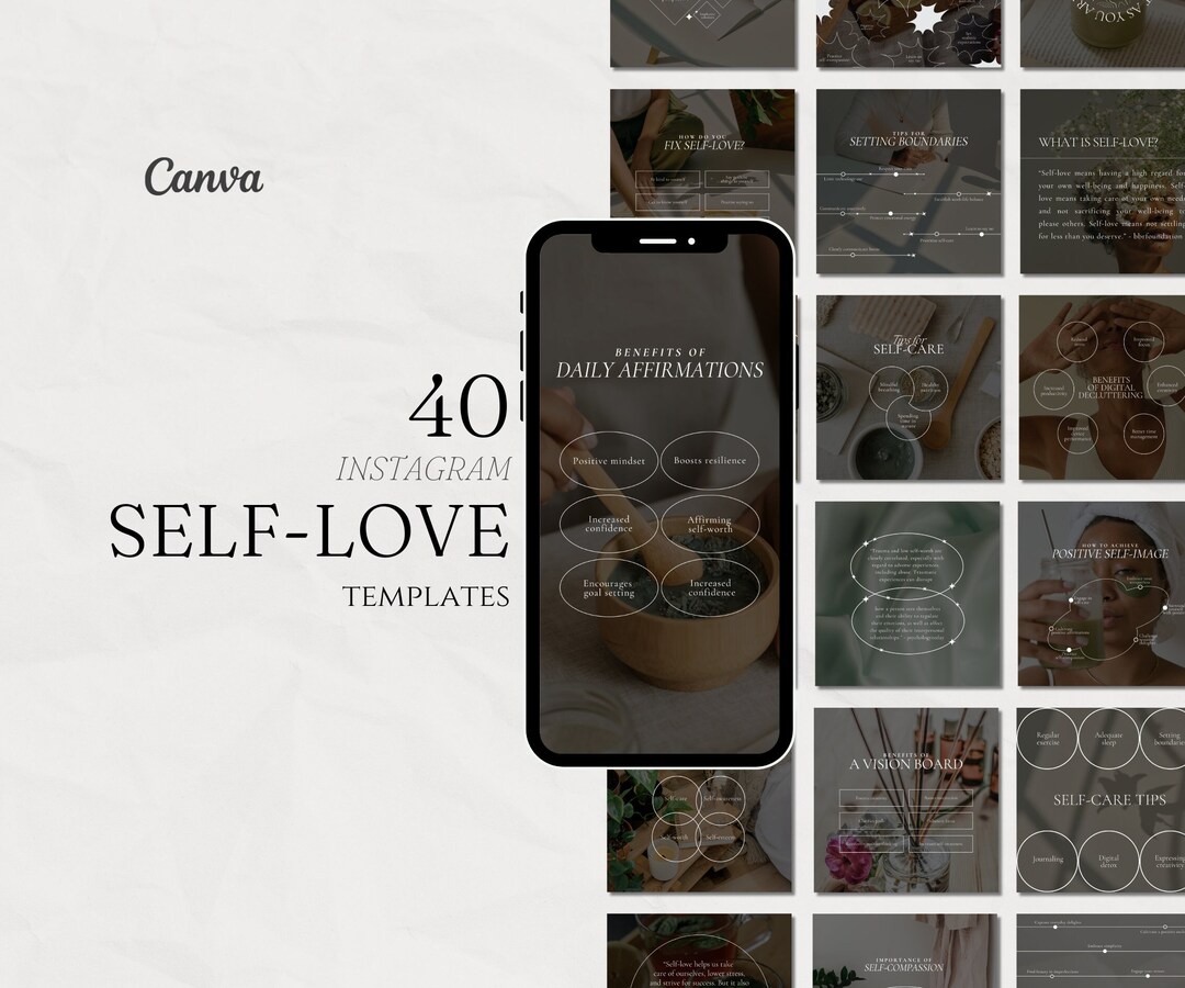 40 Selflove Post Templates Selfcare Selfimprovement Etsy