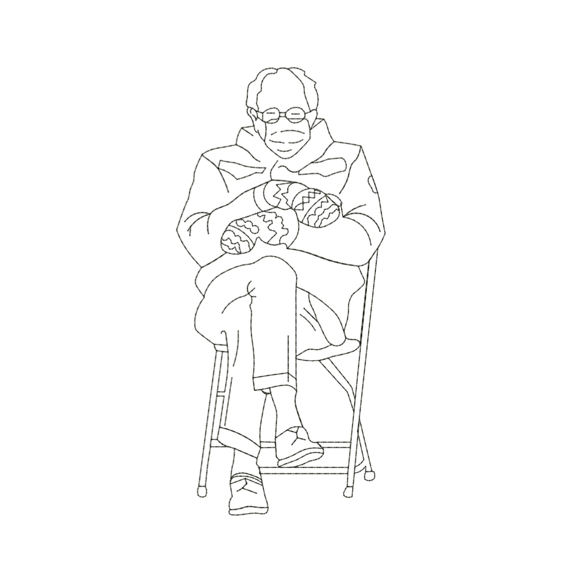bernie sitting sweatshirt