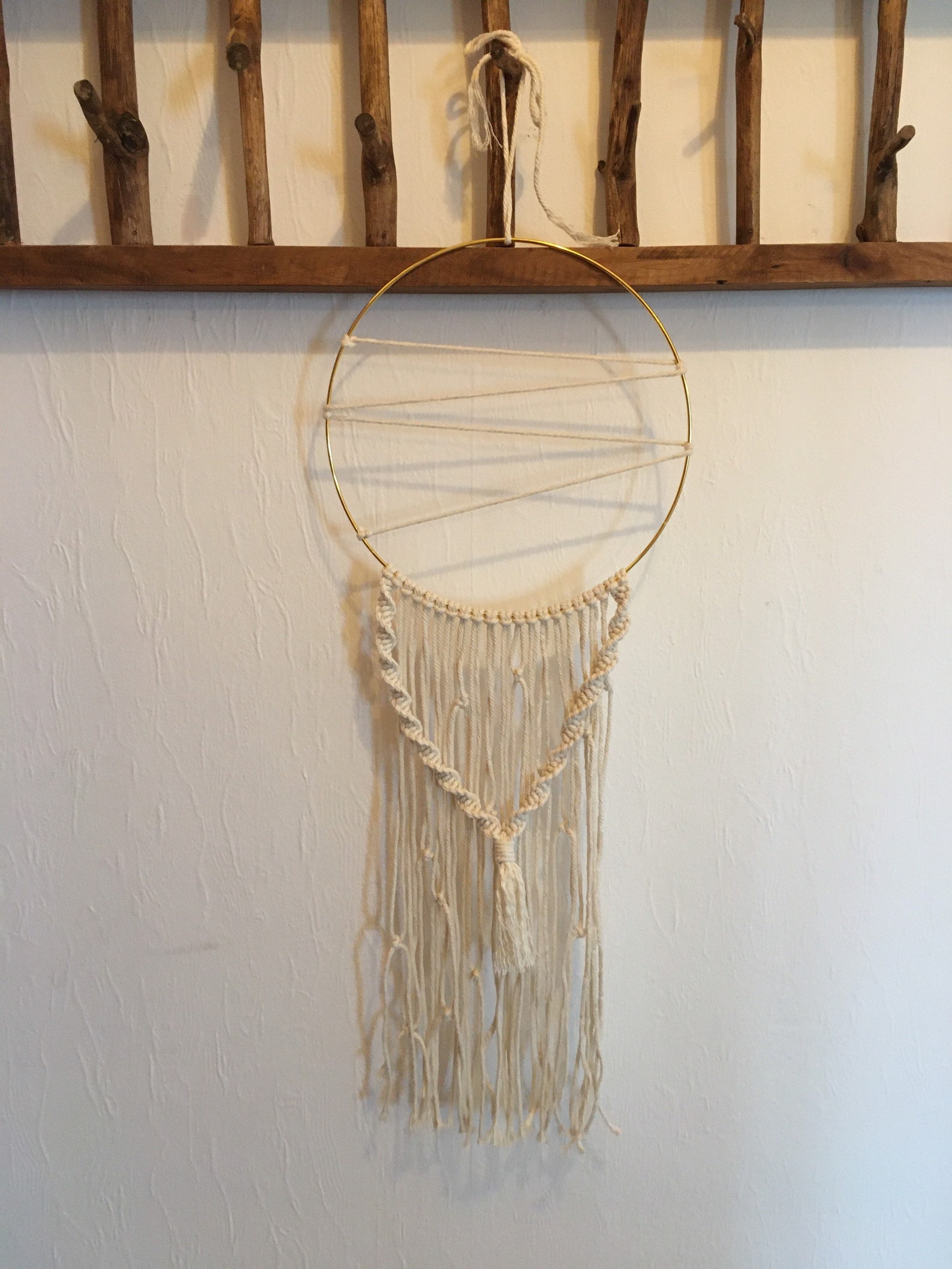 Macrame ring wall hanging door wreath Etsy