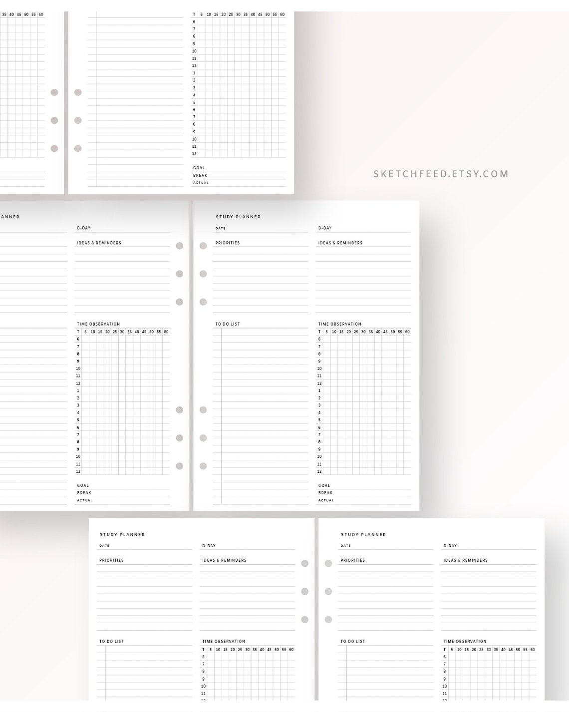 Study Planner Printable in A5 Academic Planner College - Etsy