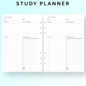 Study Planner Printable in A5 Academic Planner College | Etsy