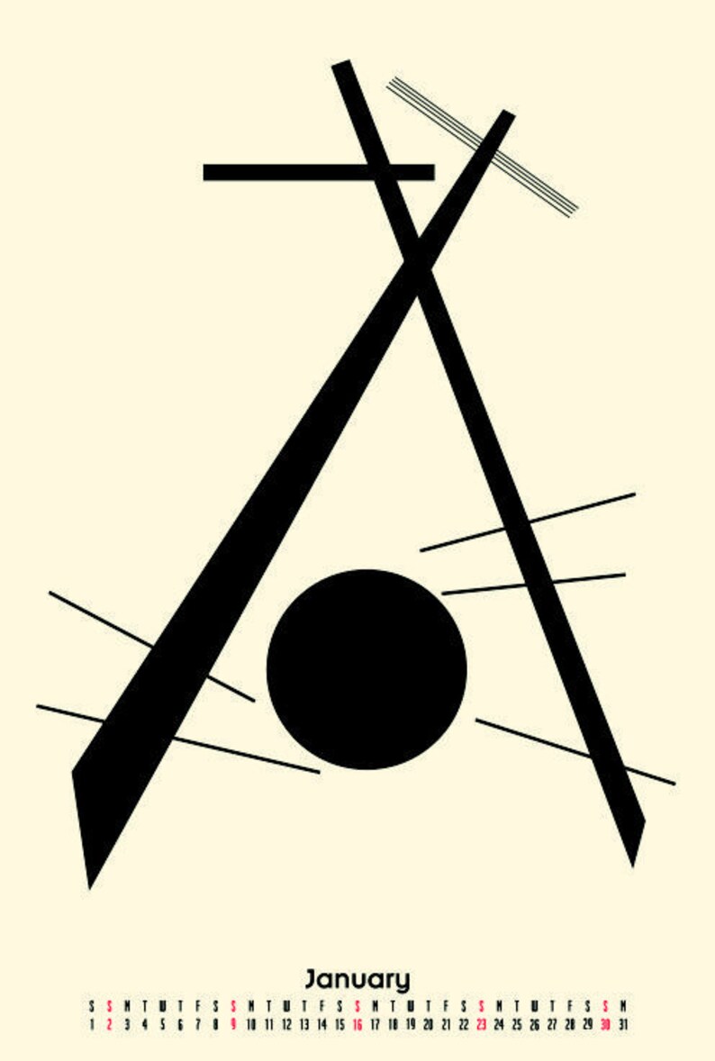 Wall Calendar 2022 Best Art Hanging Spiral BAUHAUS Etsy