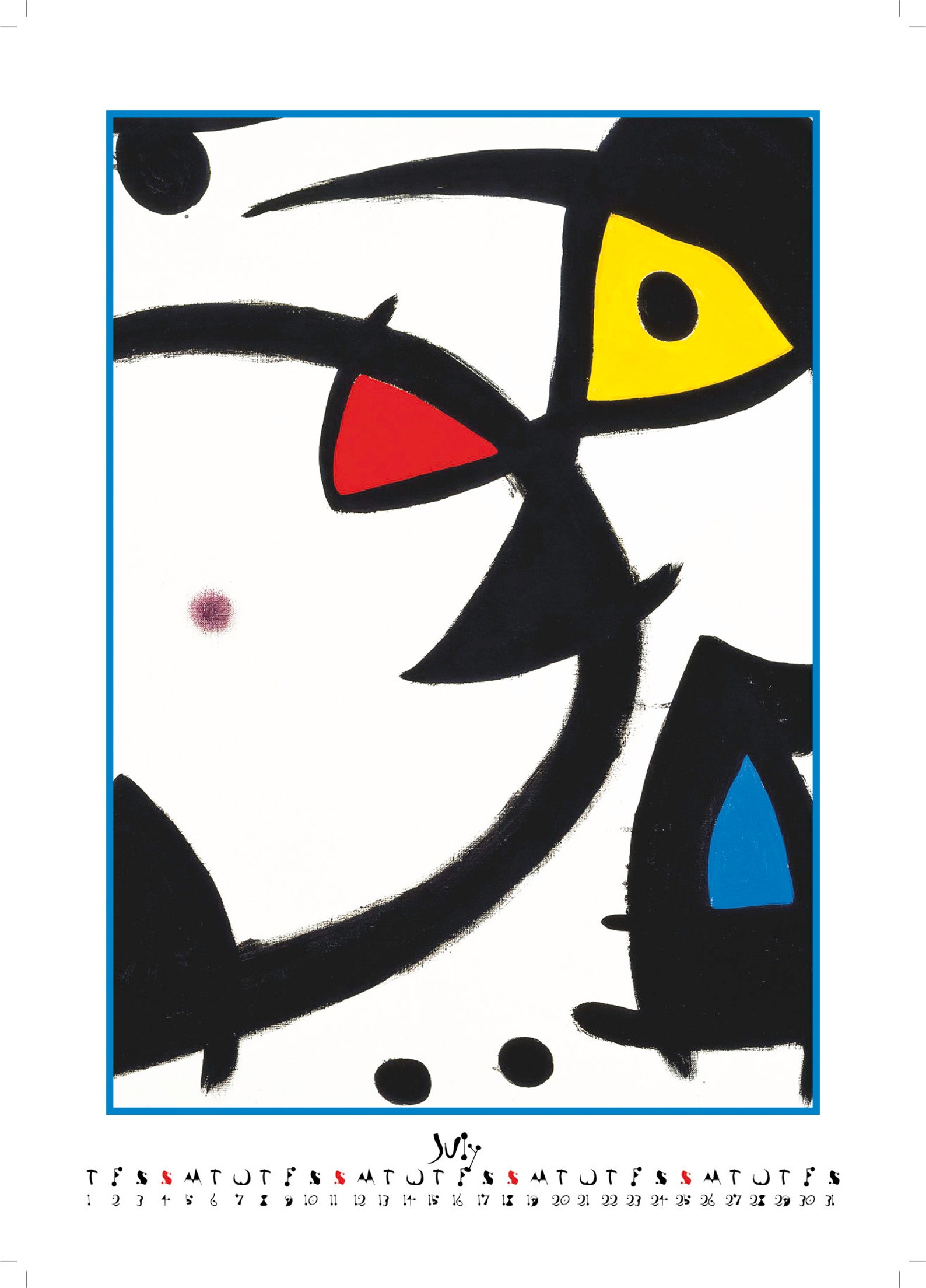 Wall Calendar Best Art Joan Miro Etsy