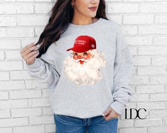 MAGA Santa Face Sweatshirt - Trump 2024 Christmas T-Shirt