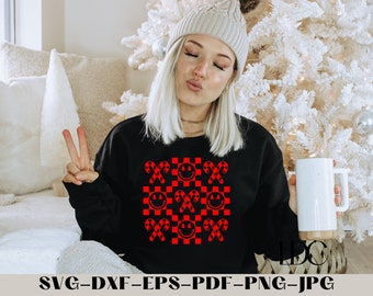 Candy Cane Smile Christmas SVG: Holiday Digital Download