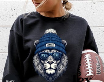 Detroit Football Crewneck, Detroit Sweatshirt, Lions Football Crewneck, Lions Crewneck, Lions Football, Trendy Game Day, Game Day Outfit