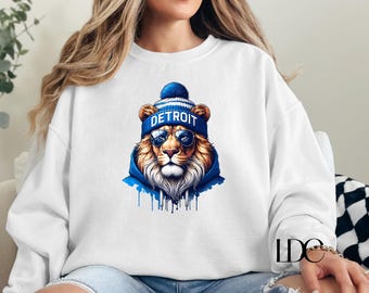 Sudadera de cuello redondo de los Detroit Lions Football: día del partido