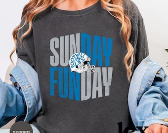 Camiseta de cuello redondo de fútbol americano de los Detroit Lions: Camiseta vintage para el día del partido del domingo