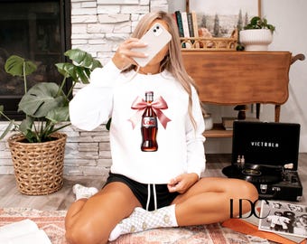 Diet Coke Pink Bow Sweatshirt - Coke Lover Trendy Crewneck