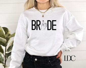 Novia Crewneck, Comprometida, Novia, Anillo Ovalado, Boda, Sudadera
