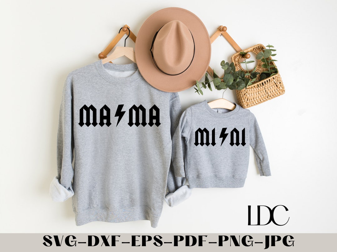 Mama and Mini SVG: AC/DC Inspired Lightning Design (digital Download ...