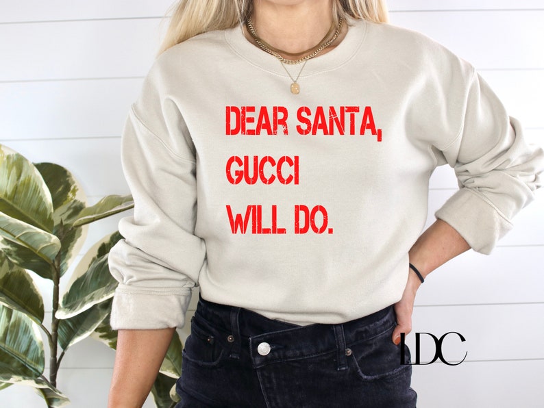 Dear Santa SVG, Fashion Christmas PNG, Dear Santa Gucci Will Do, Santa SVG, Holiday, Christmas, Digital Download, Designer Inspired, Fashion image 4