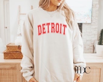 Detroit Hockey-sweater met ronde hals: vintage Red Wings-sweater