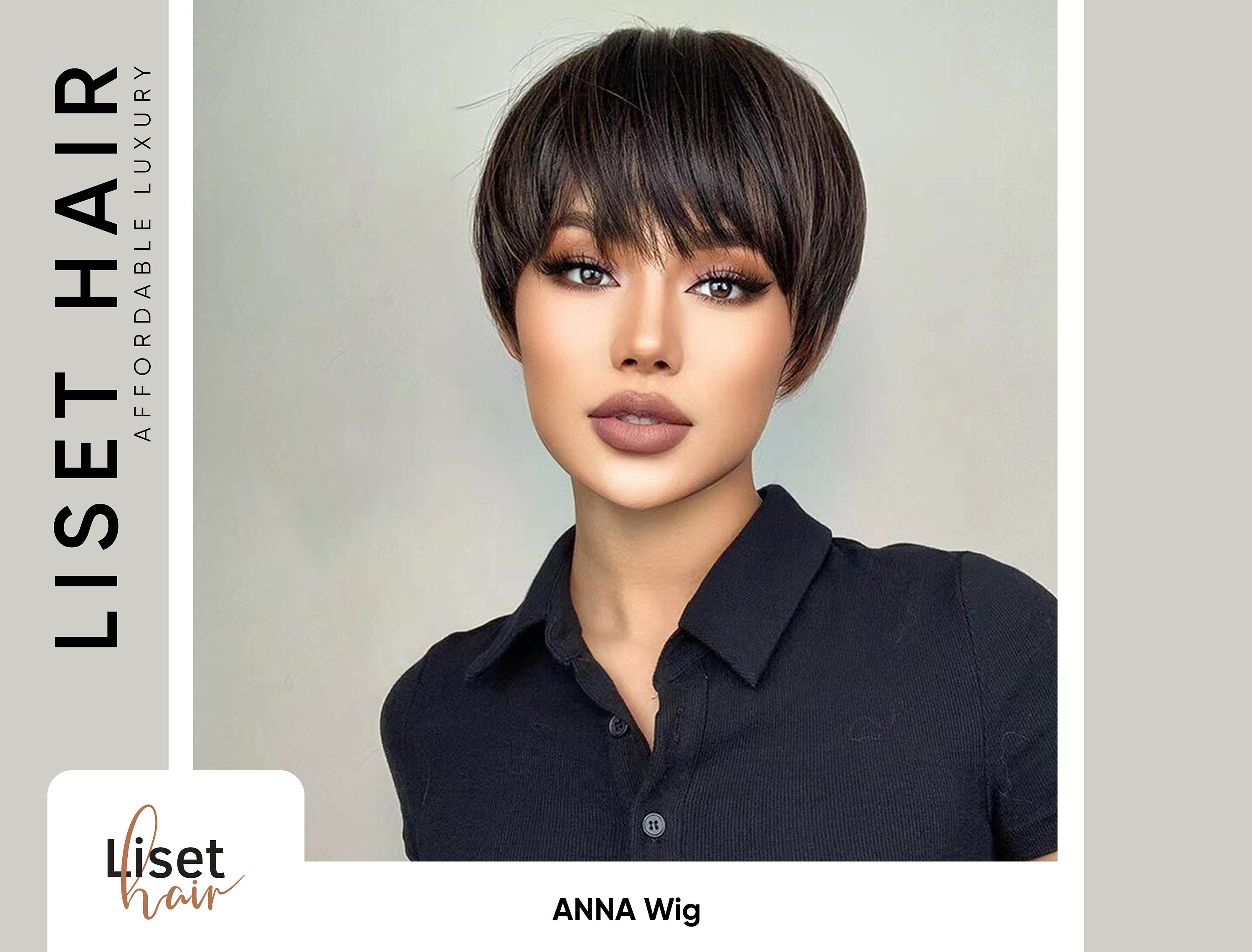 ANNA Dark Brown Short Pixie Cut Wig With Bangs High - Etsy ANNA Dark Brown Short Pixie Cut Wig With Bangs High - Etsy
