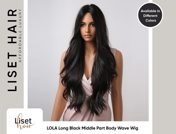 Black wig middle part hotsell