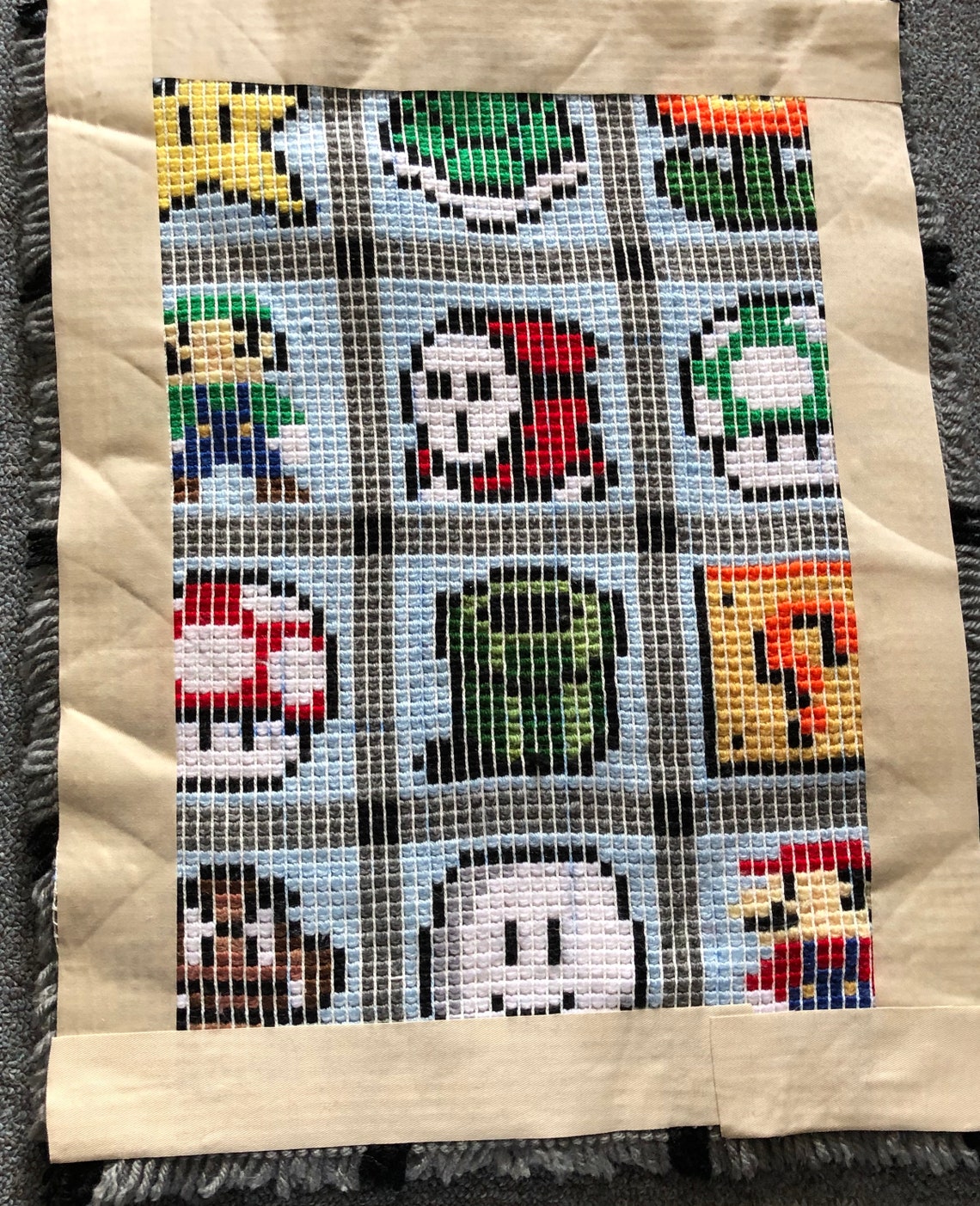 Completed Super Mario Latch Hook Rug Unique/handmade/videogame Etsy UK
