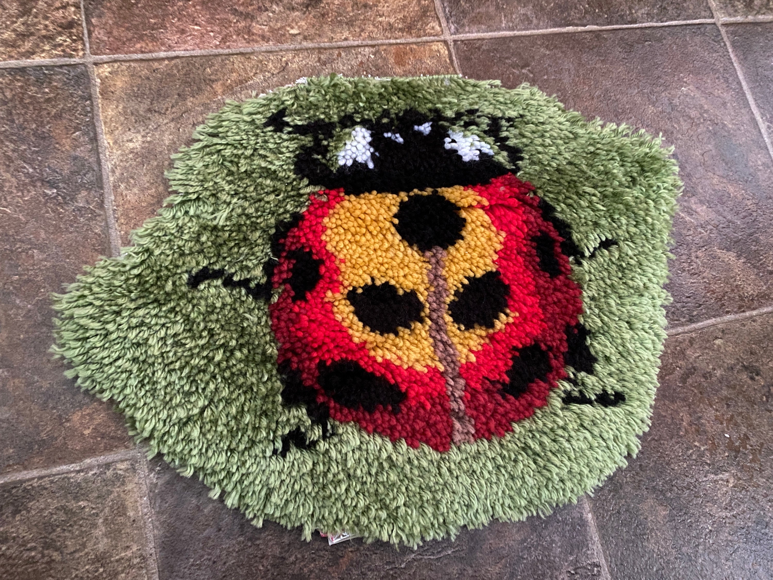 Completed Ladybug Latch Hook Rug Handmade/unique - Etsy