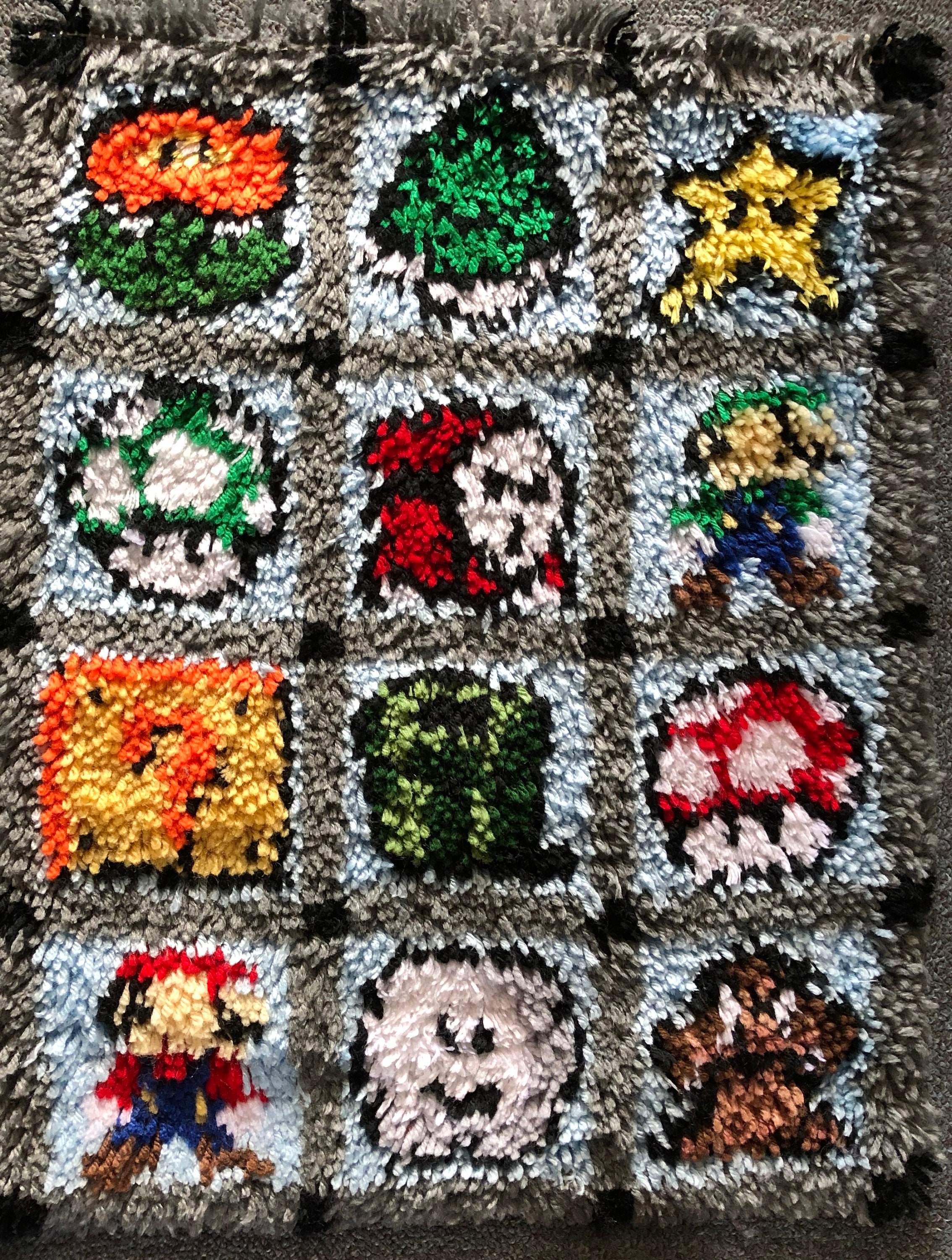 Completed Super Mario Latch Hook Rug Unique/handmade/videogame - Etsy UK