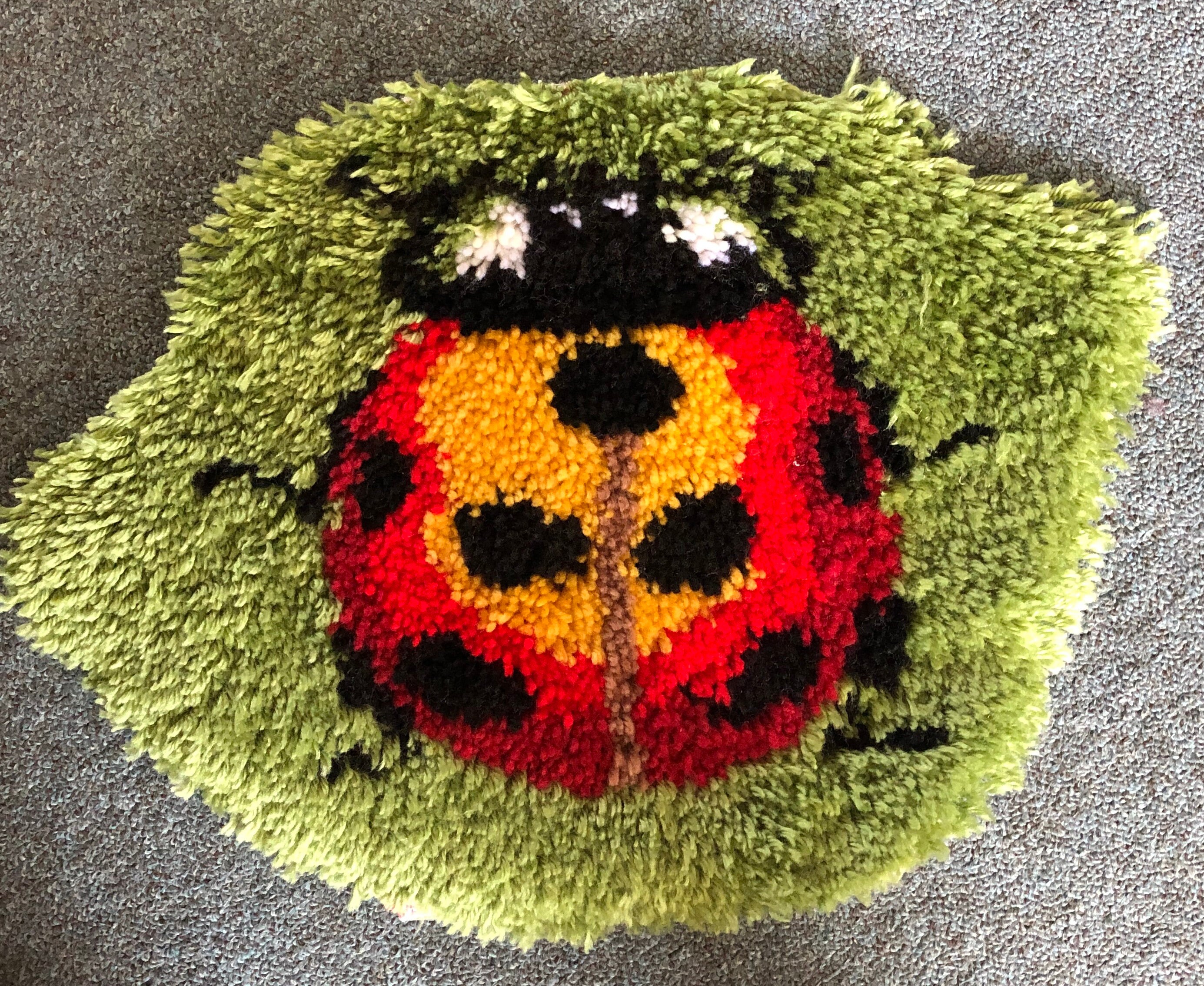 Completed Ladybug Latch Hook Rug Handmade/unique Etsy