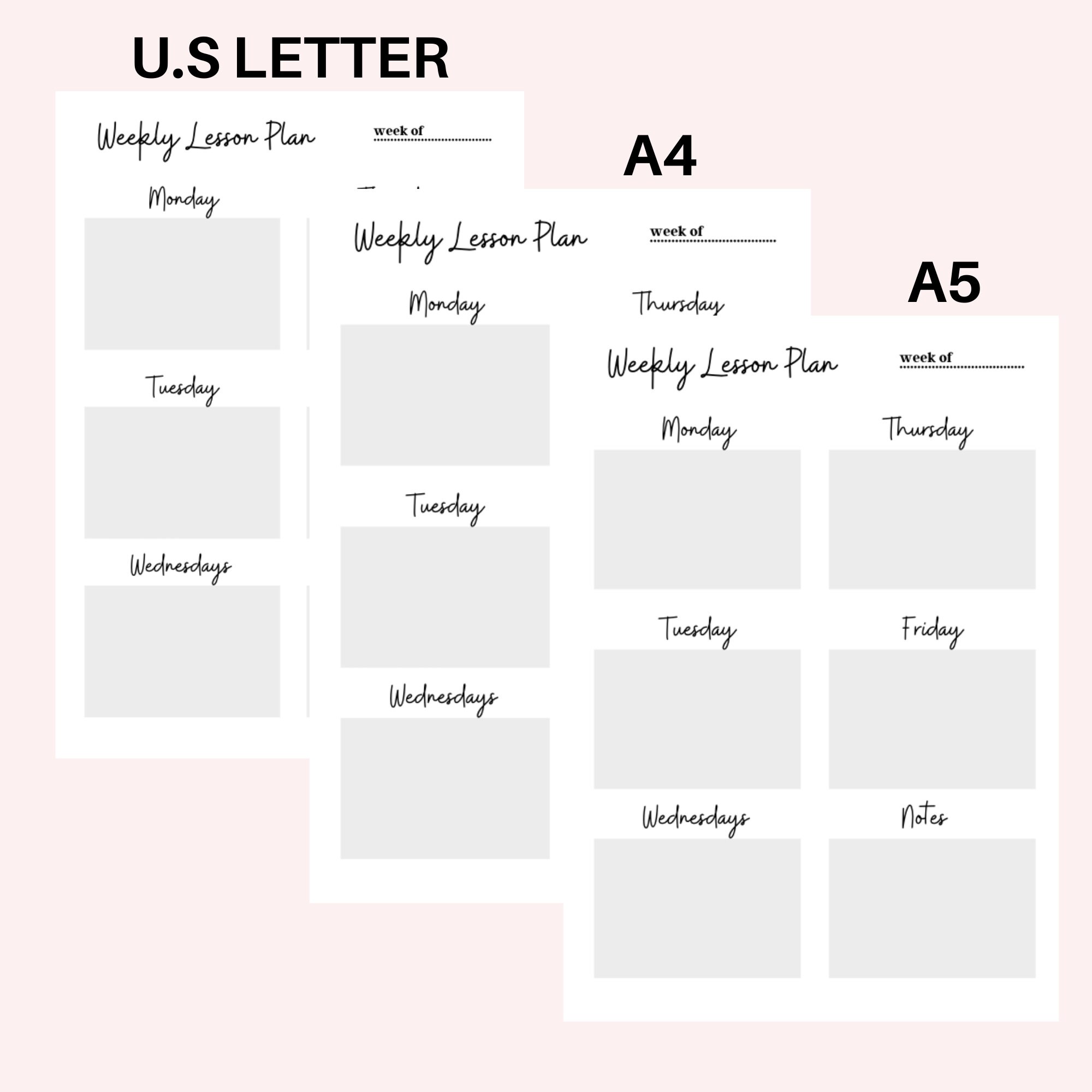 Editable Weekly Teacher Planner Printable Fillable PDF Etsy